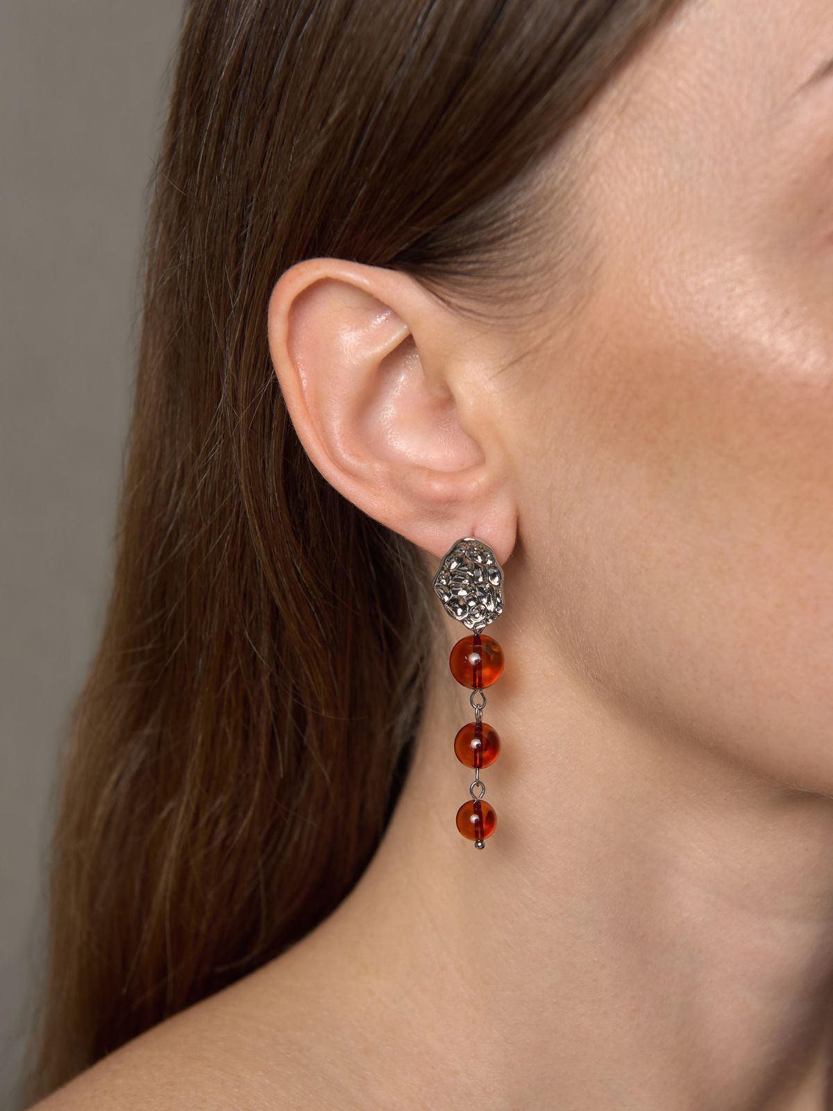 Серьги с янтарём К-Р 450108