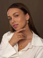 Серьги с янтарём в алмазной огранкой "Радиант" 104484